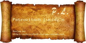 Petrovitsch Lucián névjegykártya